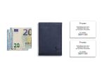 Porte-cartes minimaliste "Luxe" tout cuir bleu 2 Cartes - PM-017-01 
