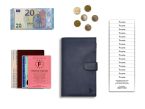 Compagnon "Luxe" en cuir bleu - double avec patte - PM-027-01