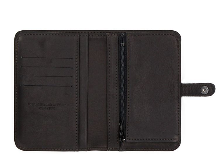 Portefeuille 2 volets en cuir noir - 901
