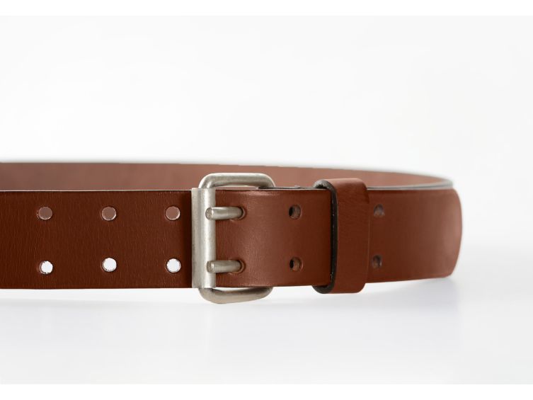 ATLAS Ceinture hors normes cuir châtaigne 