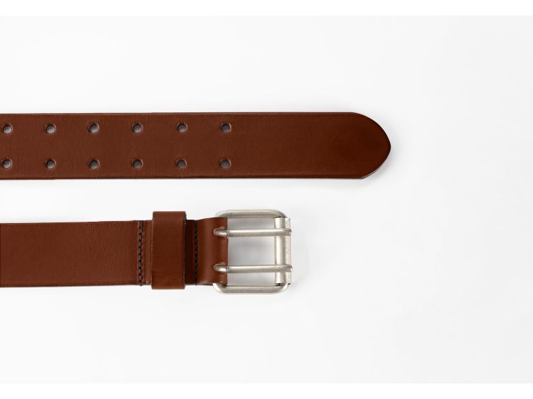 ATLAS Ceinture hors normes cuir châtaigne 