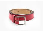 Ceinture hypoallergénique, élégante et raffinée. cuir rouge doublé, boucle inox carrée 5100