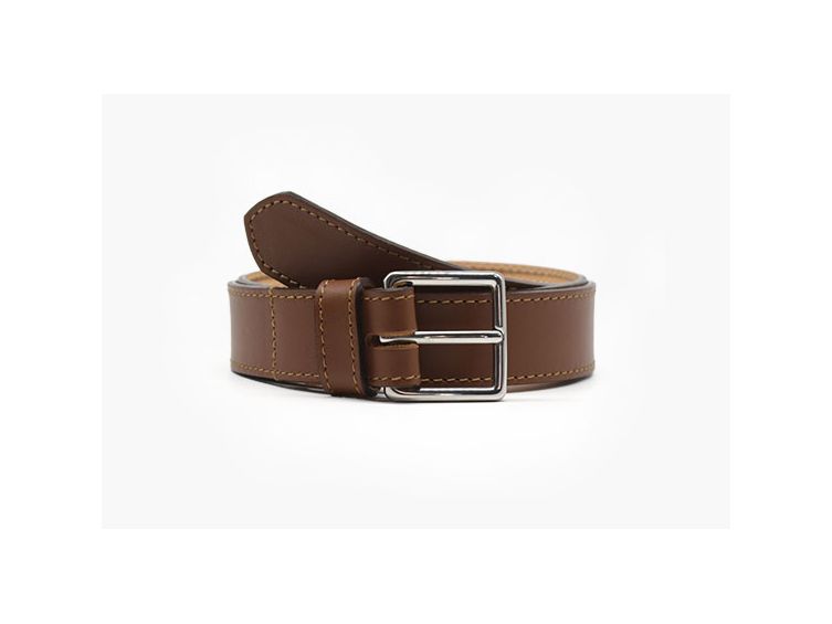 Ceinture cuir gold doublé, boucle inox carrée 5100