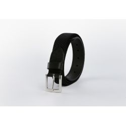 Ceinture élastique en cuir noir - 10103