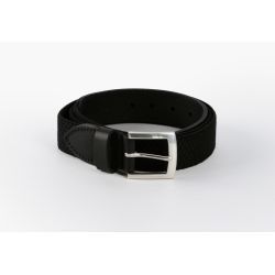 Ceinture élastique en cuir noir - 10103