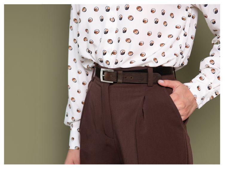 Ceinture élastique en cuir noir - 10103
