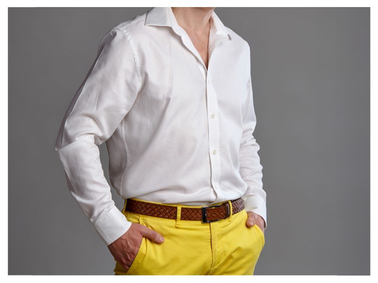 Ceinture élastique en cuir noir - 10103