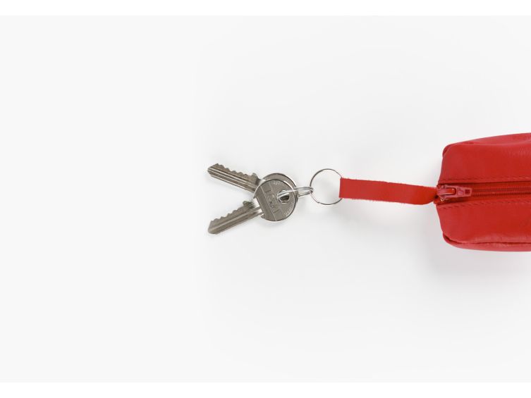 Porte-monnaie grain de café "Luxe" tout cuir rouge - PM-035-01 