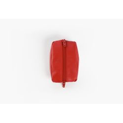 Porte-monnaie grain de café "Luxe" tout cuir rouge - PM-035-01 