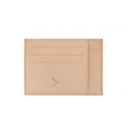 Porte-cartes "ouvert" de luxe tout cuir nude 6 Cartes - C050