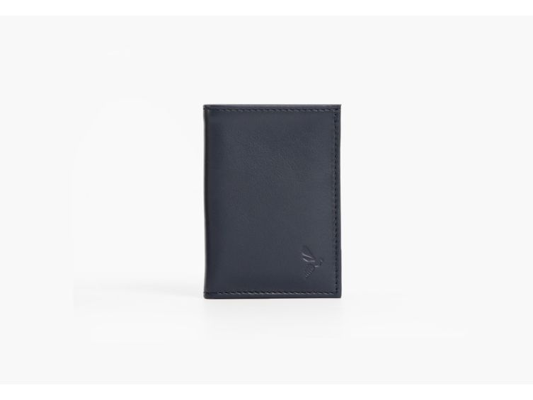 Porte-cartes "Luxe" tout cuir bleu 8 Cartes - PM-018-01 