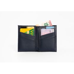 Porte-cartes "Luxe" tout cuir bleu 8 Cartes - PM-018-01 