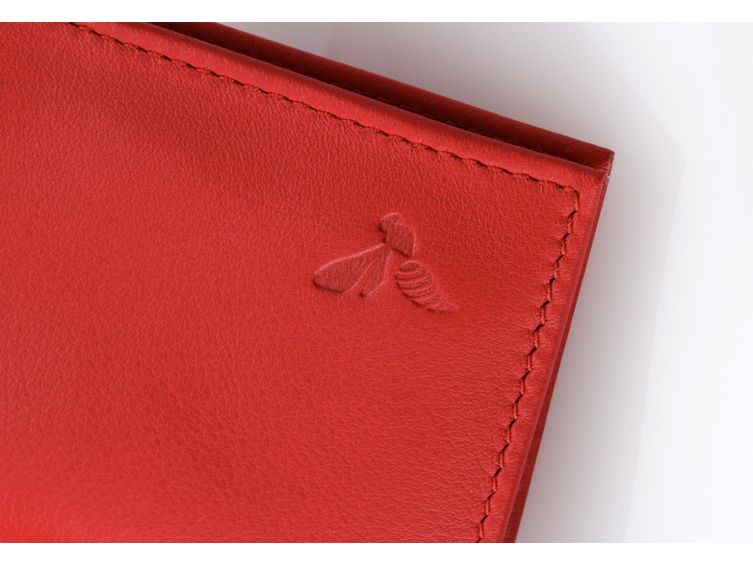 Porte-cartes "Luxe" tout cuir rouge 8 Cartes - PM-018-01 