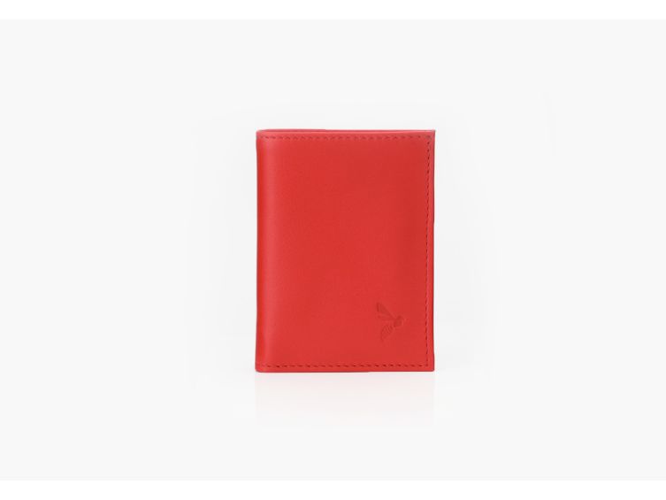 Porte-cartes "Luxe" tout cuir rouge 8 Cartes - PM-018-01 