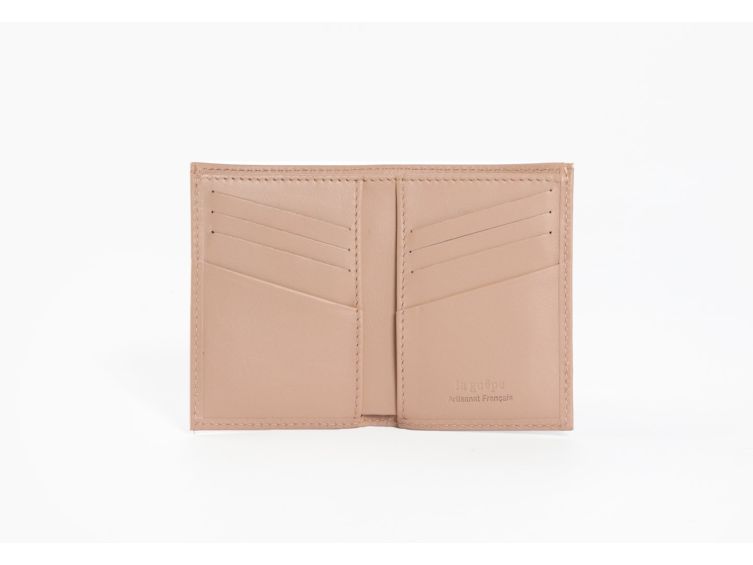 Porte-cartes "Luxe" tout cuir rosa 8 Cartes - PM-018-01 
