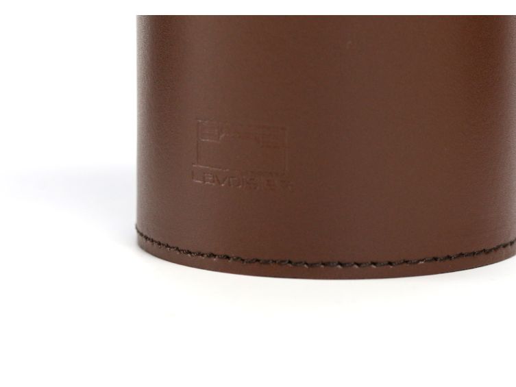 Pot à crayons en cuir marron 