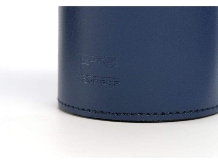 Pot à crayons en cuir bleu cobalt 