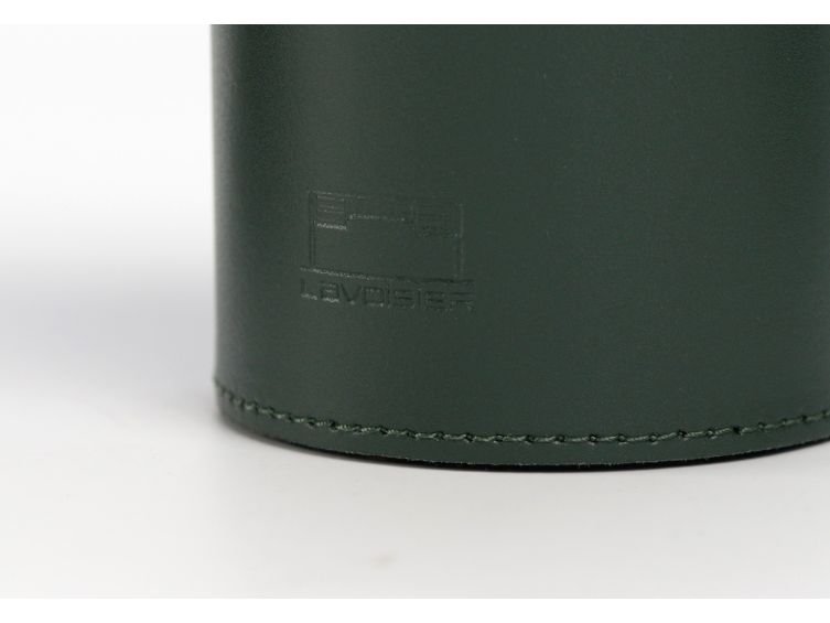 Pot à crayons en cuir vert anglais 