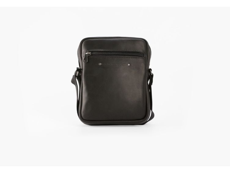 Sacoche à bandoulière en cuir noir - 9008
