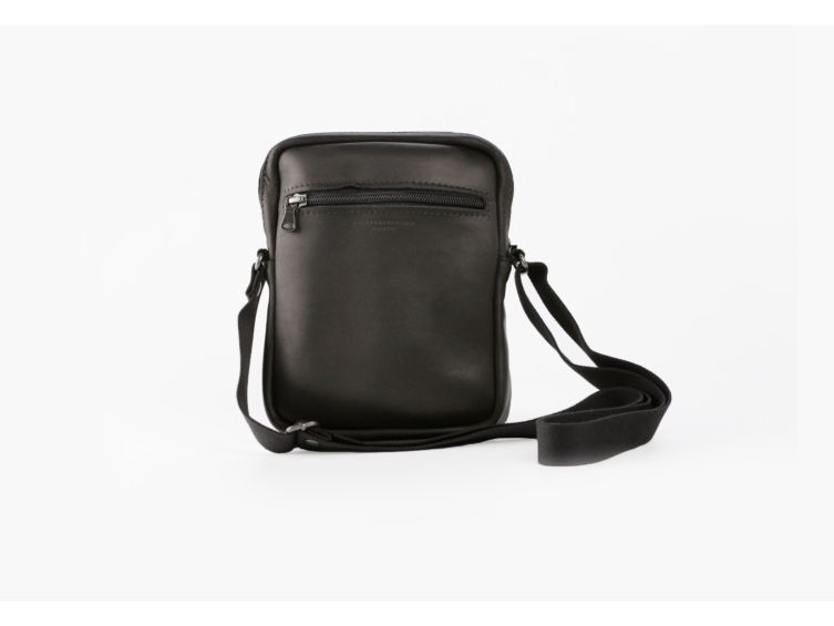 Sacoche à bandoulière en cuir noir - 9008