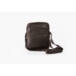 Sacoche à bandoulière en cuir marron foncé - 9008