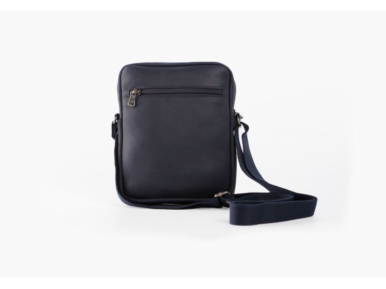 Sacoche à bandoulière en cuir marine - 9008
