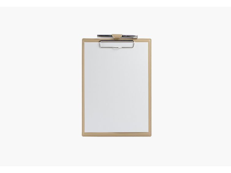 Porte-bloc A4 en cuir beige
