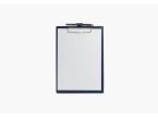 Porte-bloc A4 en cuir bleu