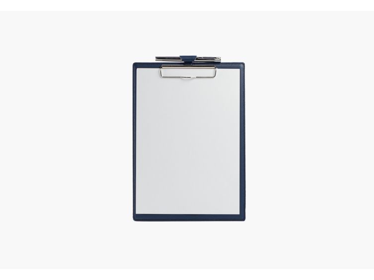 Porte-bloc A4 en cuir bleu