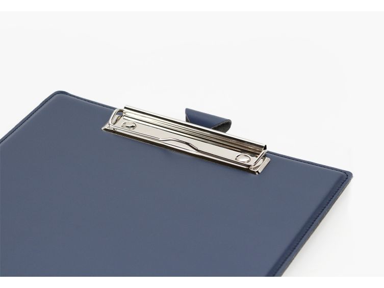 Porte-bloc A4 en cuir bleu