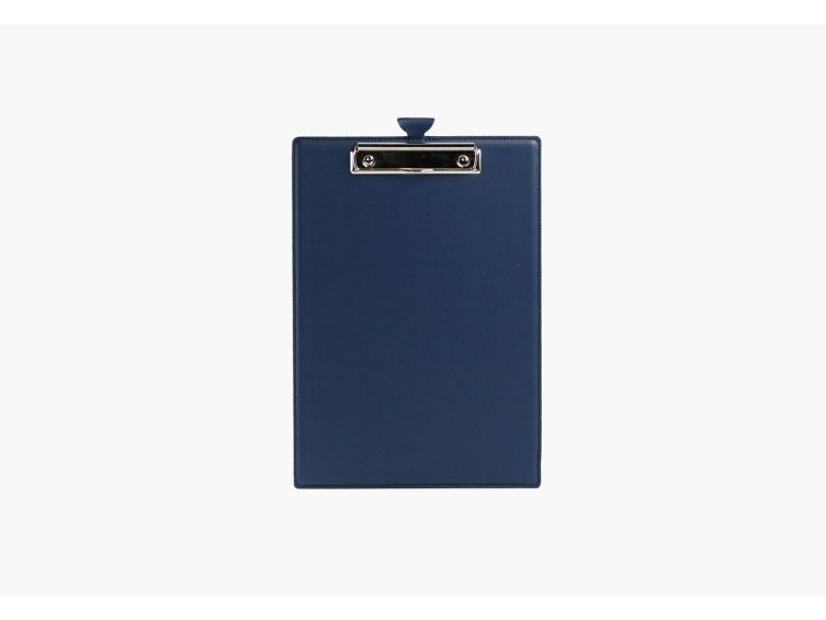 Porte-bloc A4 en cuir bleu