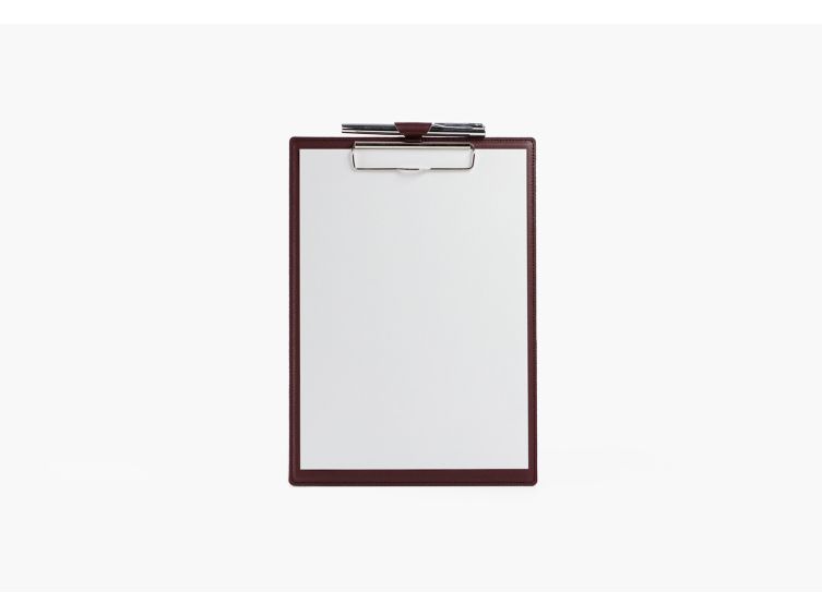 Porte-bloc A4 en cuir bordeaux