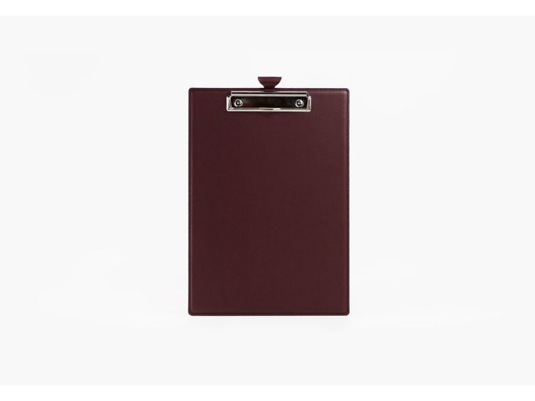 Porte-bloc A4 en cuir bordeaux