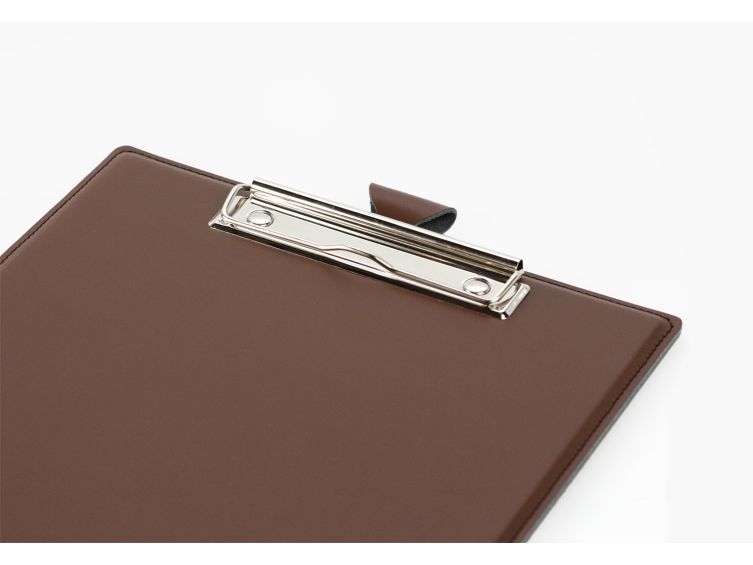 Porte-bloc A4 en cuir marron 