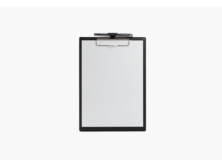 Porte-bloc A4 en cuir noir