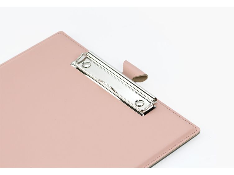 Porte-bloc A4 en cuir rose