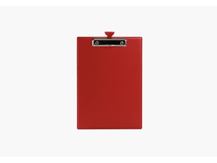 Porte-bloc A4 en cuir rouge