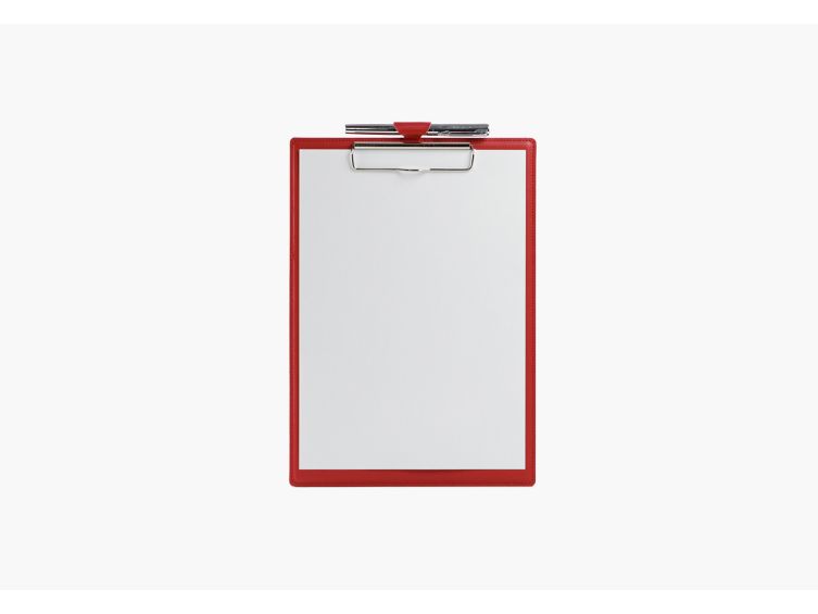 Porte-bloc A4 en cuir rouge