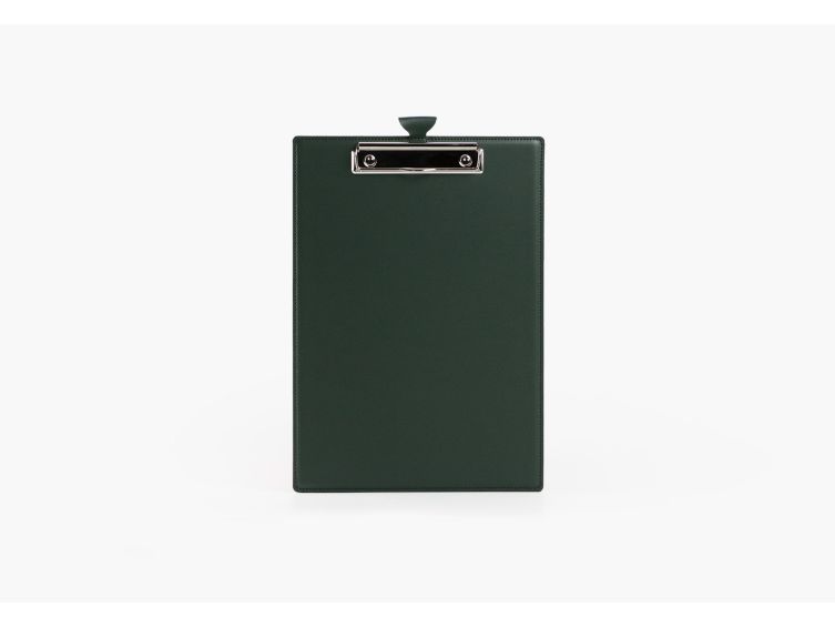 Porte-bloc A4 en cuir vert