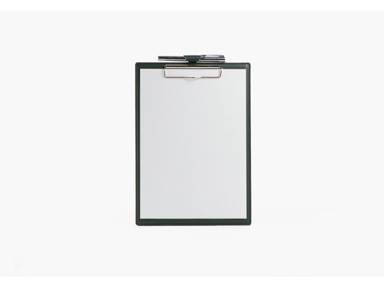 Porte-bloc A4 en cuir vert