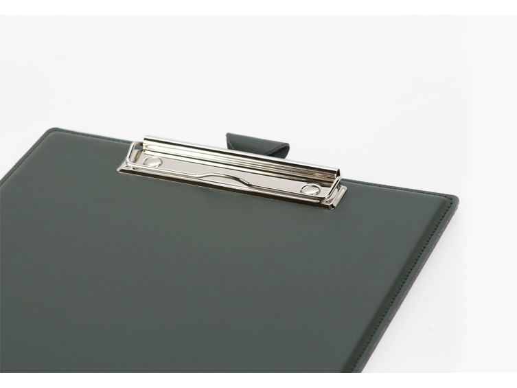 Porte-bloc A4 en cuir vert