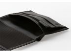 Portefeuille "Luxe" en cuir noir - 15 cm 4 volets - PM-019-01