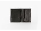 Portefeuille "Luxe" en cuir noir - 15 cm 4 volets - PM-019-01