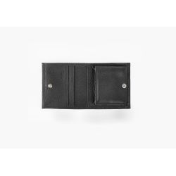 Porte-monnaie carré en cuir noir - 367