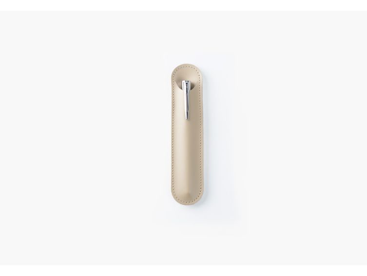 Etui 1 stylo en cuir beige - ET503