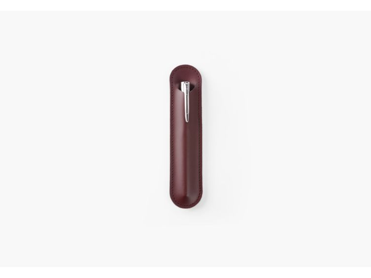 Etui 1 stylo en cuir bordeaux - ET503