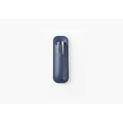 Etui 2 stylos en cuir bleu - ET504