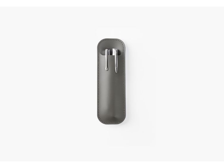 Etui 2 stylos en cuir gris - ET504