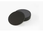 Sous-Verre rond en cuir noir, set de 6