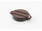 Sous-Verre rond en cuir marron, set de 6